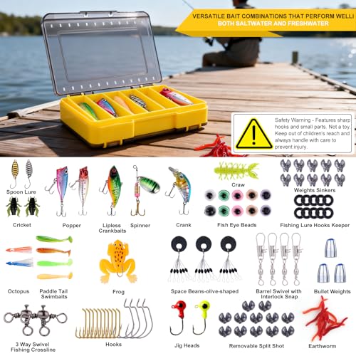 Fishing Fishing Tool Kit Gifts for Men Dad, Dad Fishing Backpack Gear Kit Lures Tackle Box Gift, Best Gifts for Fisherman Birthday, Fish Tools & Accessories Equipment Gift Set for Men Fishermen