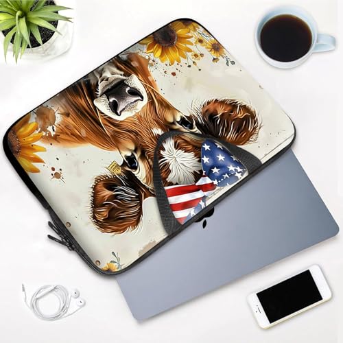 14 15 15.4 15.6 inch Laptop Handle Bag Computer Bag, Pouch Holder Notebook Sleeve Cover Soft Case Compatible for Dell,Lenovo,Toshiba HP, Asus Notebook-Cute Cow - color: Cute Cow