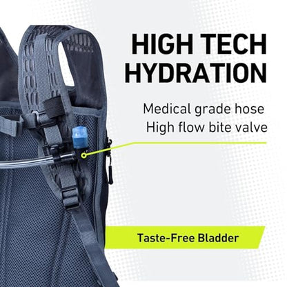 VibrelliVibrelli Hydration Backpack & 2L Hydration Bladder - High Flow Bite Valve - Hydration Pack for Cycling, Running, Hiking - color: Green