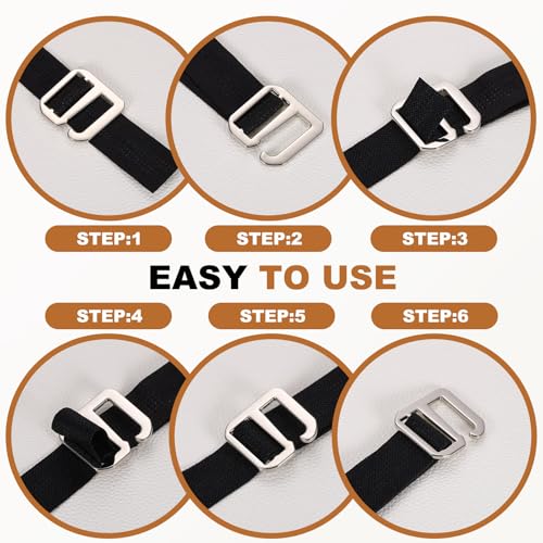 PATIKIL G-Hook Wave Buckles, Metal Adjustable Tri-Glide Slides Backpack Strap Belt Hooks - color: Black, size: 27 x 34 mm