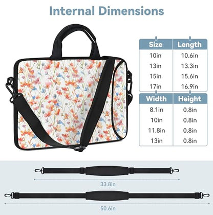 RICHEN 17 inch Laptop Shoulder Bag Carrying Case with Handle Fits 15.6/16/17/17.3/17.4 inch Laptop Notebook (Flowers1, 16-17.3 inch) - color: Flowers1