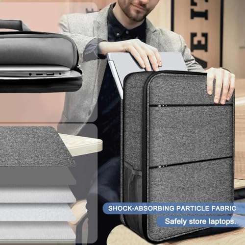 ZINMARK Slim Expandable Laptop Backpack with Small Case for 15-16 inch Notebooks,Water Resistant Computer Bag for College Business for Men Women，Dark Gray Black - color: Dark Gray Black