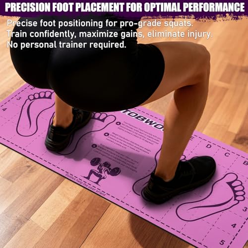 31.5'' X 13.8'' Non-Slip Squat Mat with Foot Position, Pro-Grade Exercise Mat Great for Squats, Leg and Lunges, Improving Muscle Activation, Versatility and Safety, Ideal for Home Fitness Enthusiasts - color: Pink