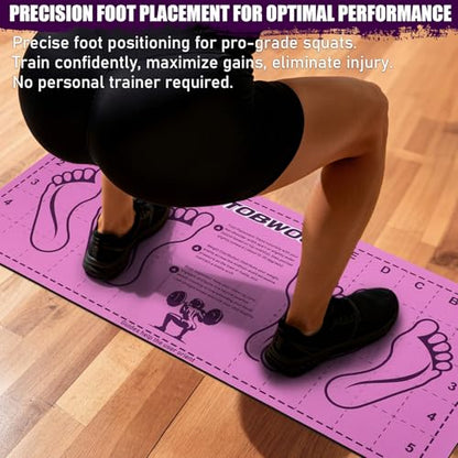 31.5'' X 13.8'' Non-Slip Squat Mat with Foot Position, Pro-Grade Exercise Mat Great for Squats, Leg and Lunges, Improving Muscle Activation, Versatility and Safety, Ideal for Home Fitness Enthusiasts - color: Pink