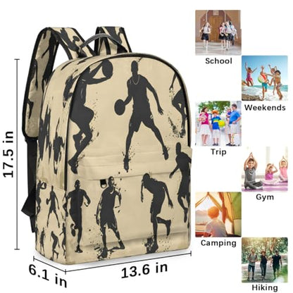 17.5 inch Laptop Backpack Basketball Player College Waterproof Travel Bag Casual Book Bag with Multiple Pockets Laptop Backpacks for Travel Hiking