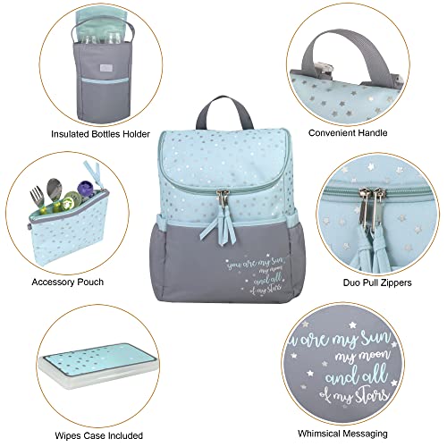 5 Piece Baby Diaper Bag Backpacks with Changing Pad, Wipes Pocket & Stroller Straps