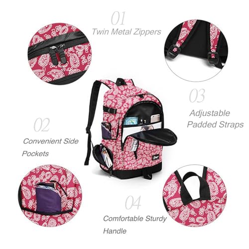 rickyh style School Backpack Travel Bag for Men & Women Lightweight College Back Pack with Laptop Compartmen - color: 01hongmao