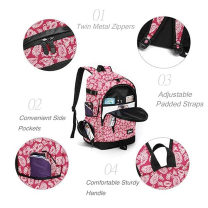 rickyh style School Backpack Travel Bag for Men & Women Lightweight College Back Pack with Laptop Compartmen - color: 01hongmao