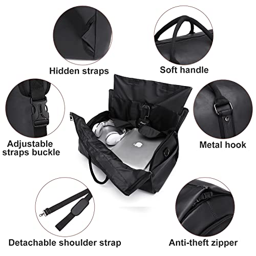 seyfocnia Convertible Travel Garment Bag,Carry on Garment Duffel Bag for Men Women - 2 in 1 Hanging Suitcase Suit Business Travel Bag - color: A1-Black