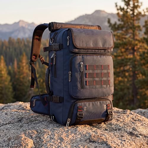 Travel Backpack with Shoe Compartment, Large Carry On Laptop Backpack, Water Resistant Weekender Bag for Men Women (Blue, Blue) - color: Blue