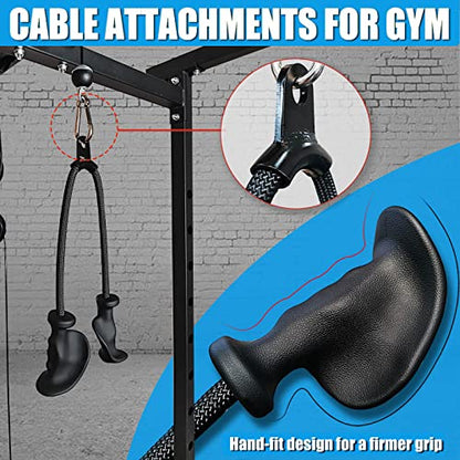 BLUSLM Ergonomic Tricep Rope Pulldown Attachments, Upgraded 27 32 40 & 47 Inch Extra Long Triceps Rope Cable Attachments for Gym, LAT Pull Down Bar for Cable Machine, Tricep Workout Cable Attachments - color: HAND ROPE-02
