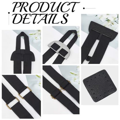 Backpack Straps Replacement Adjustable PU Leather Canvas Shoulder Strap Sewing Mount Belts for Backpacks Rucksack Daypack Laptop Back Pack Business Work Bag Travel Study DIY Craft(Brown) - color: Black