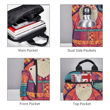 Travel Backpack for Women Men Cartoon Santa Claus Daypack 15 inch Lightweight Computer Bag Casual Back Pack - color: Cartoon Santa Claus1