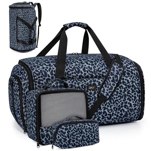 Convertible Garment Bags for Travel - Carry on Garment Duffle Bag with Backpack Straps for Men Women, 4 in 1 Large Travel Duffel Bags with Shoes Compartment Hanging Suit Dress Weekender Bag 3pcs Set - color: D4-Blue