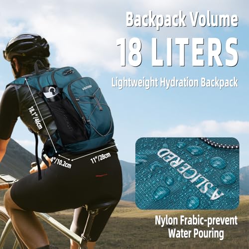 Hydration Backpack, Lightweight Water Backpack for Hiking with 3L Leak Proof Water Bladder, Insulated Hydration Pack Ideal for Hiking and Cycling, 18L
