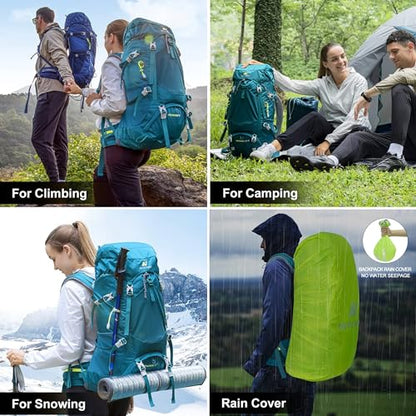 N NEVO RHINO Internal Frame Hiking Backpack 50/60/65/70/80L, Mountain Climbing Camping Backpack Daypack Waterproof Rain Cover | Mountain Climbing - color: 02 Black, size: 45+5L