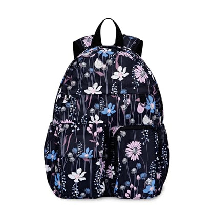 Women's Water-resistant Daypack Backpack, 15.6 Inch Laptop Compartment & Anti-Theft Pocket, Adjustable Padded Straps for Commuting, Travel, Work, College, Dreamy Flower - color: Dreamy Flower
