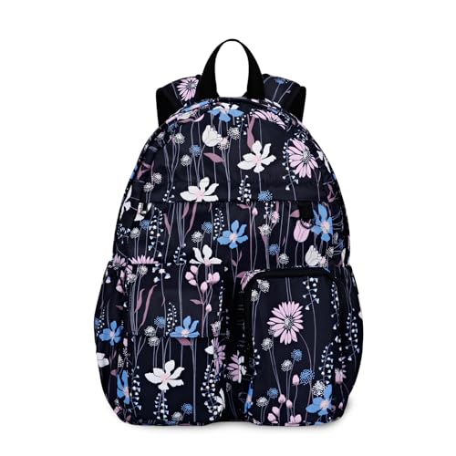 Women's Water-resistant Daypack Backpack, 15.6 Inch Laptop Compartment & Anti-Theft Pocket, Adjustable Padded Straps for Commuting, Travel, Work, College, Dreamy Flower - color: Dreamy Flower