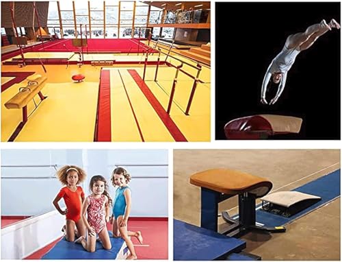 Heavy Gymnastics Springboard, Auxiliary Springboard for Gymnastics and Vault Training, 9 Steel Springs, Suitable for Hardwood Anti Slip Springboard in Gyms, Schools, and Martial Arts Gyms - color: blue
