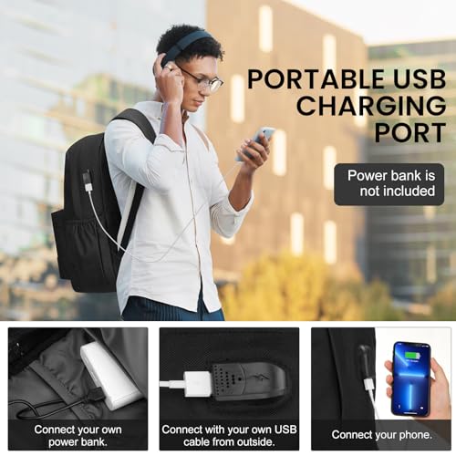 10 PCS Black Backpack for School Teens Boys Girls, Lightweight Casual Backpacks for Men and Women, Classic Basic Water Resistant Casual Daypack, 15.6 Inch Laptop Bookbag for College High School Work - size: 10Pcs-15.6 Inch