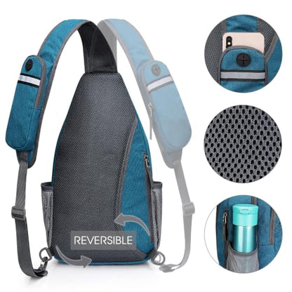 G4Free Sling Bag for Men and Women, RFID Blocking Crossbody Bag, Lightweight Sling Backpack for Travel, Hiking, Walking and Daily Use - color: Navy Blue