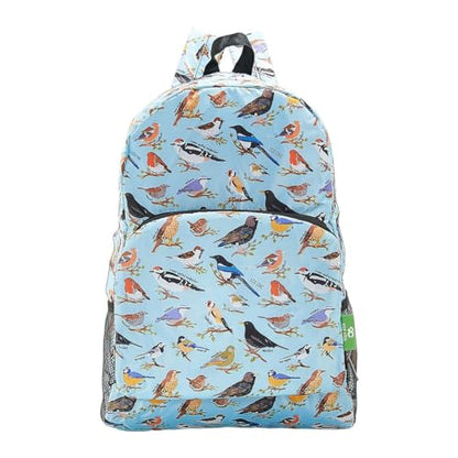 ECO CHIC Hiking Lightweight Packable Backpack - Foldable Daypack for Travel & Hiking & Outdoor Adventures - Waterproof Backpack from Recycled Materials (Wild Birds Blue) - color: Wild Birds Blue