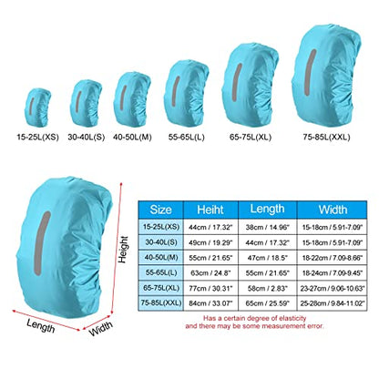 PATIKIL Waterproof Backpack Rain Cover, Non-Slip Backpack Cover with Vertical Reflective Strap Stay Dry for Hiking, Camping, Hunting - color: Light Blue, size: X-Small