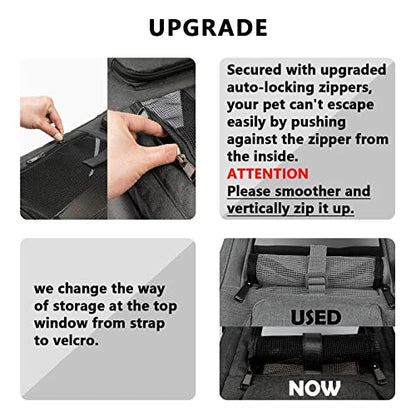 GAPZER Cat Carriers for Large Cats 20 lbs+ Soft Pet Carrier for Small Dog/Durable 2 Kitty Travel Bag/Medium Big Cats Puppy 15 Pounds/Softside Cat Carrier Large - color: Black-Yellow