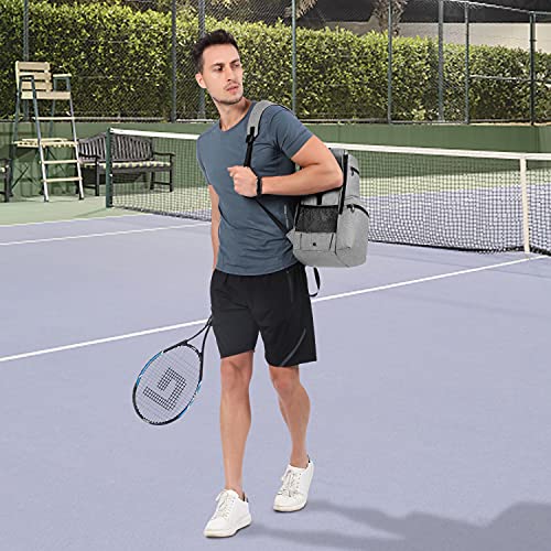 Sucipi Tennis Bag Professional Tennis Backpack for Men and Women Racket Bags Holds 2 Rackets with Ventilated Shoe Compartment - color: Gray