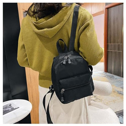 Small Backpack for Women and Girls, Mini Backpack Purse Stylish Lightweight Backpacks Casual Womens Backpacks with 2 Pockets (Black) - color: Black