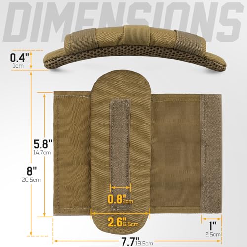 LIVANS Tactical Plate Carrier Shoulder Pads, 2 Pack Shoulder Strap Pad Backpack Strap Cushion Pads Vest Shoulder Pads Bag Strap Pad Backpack Accessories Fit Up to 3.1" Strap - color: Khaki