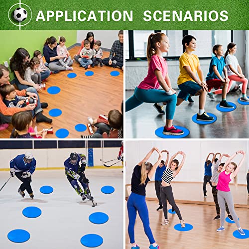 Poly Spot Markers 4inch/9 inch Non-Slip Rubber Agility Markers Flat Field Cones Floor Dots for Football, Soccer, Basketball Training Markers, School Activities, Exercise Drills, Social Distancing - style: 9inch 12Pcs(Blue)