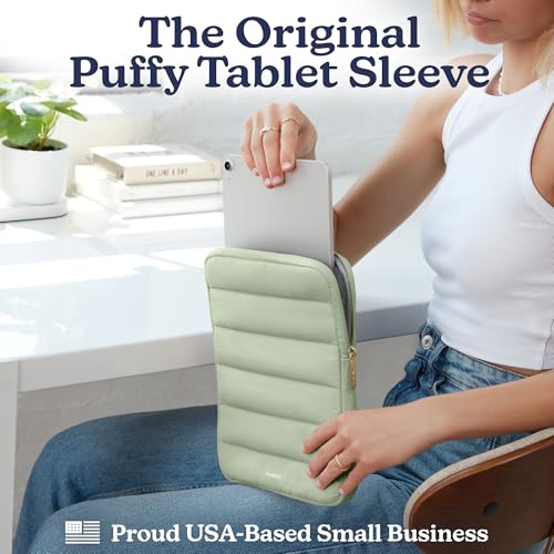 Vandel Puffy iPad Sleeve 11 Inch, Tablet Sleeve, iPad Bag, Tablet Pouch - color: h. Sage Green, size: 9-11 Inch