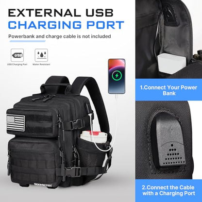 Boomistry 15L Mini Tactical Backpack Small Tactical Backpack for Men and Women, Military Backpack for Gym, Hiking, Daily (Black-15L) - color: Black-15l