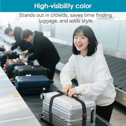 Travel Inspira Luggage Straps for Suitcases with TSA Lock, Protect Your Luggage Anti-Burst, High Visibility Color, Easy to Identify Luggage Adjustable Heavy Duty Belt for 20-28 Inch Suitcases - color: Cross Black