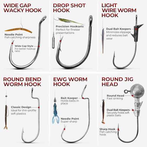 MadBite by KastKing 182/265/400pcs Compact Fishing Tackle Kit - All-in-One Freshwater Hooks, Weights, Bobbers in Tackle Box, Fishing Gear Set for Bass Trout Panfish - style: 400pcs Terminal Tackle Kit