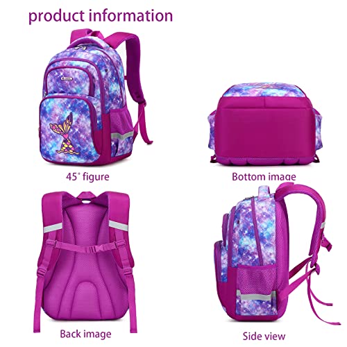 3Pcs Boys Dinosaur Backpack Set with Lunch Box Pencil Case, School Book Bag for Kids Elementary Preschool 1 - color: Mermaid Purple