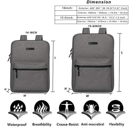 Backpack for Men Women Business Slim Backpack Computer Bags Lightweight Laptop Bag - for 14 15 15.6 20 inch Macbook - color: Dark Grey