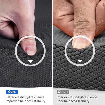 Balance Pad 15.8 * 13.2 * 2 inch,Large Balance Pad for Physical Therapy,Foam Balance Board for Rehabilitation Stability Workout Knee and Ankle Exercise Strength Training - color: Black-L(15.8*13.2*2")