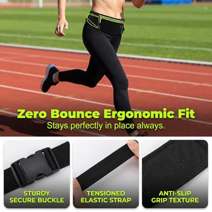 Unisex Running Belt with Water Bottle Holder, Water Resistant Reflective Waist Pack, No Bounce Slim Workout Fanny Pack with Adjustable Strap for Running Hiking Cycling, Fits Phones Keys Cards (Blue) - color: Blue