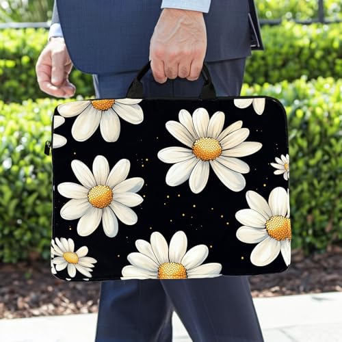 15-Inch Laptop Sleeve – Stylish, Lightweight, Shockproof, Water-Resistant Case for Lenovo, HP, Dell, Asus Notebooks - Daisy - color: Daisy