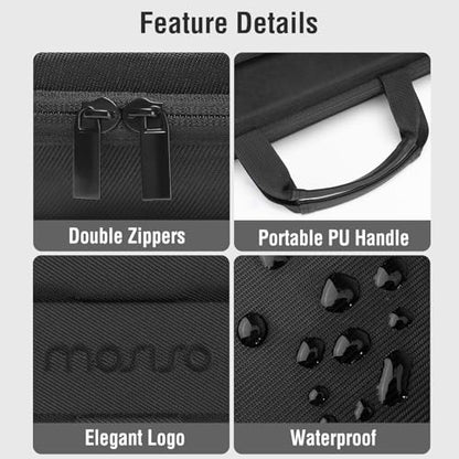 MOSISO 15.6 inch Laptop Hard Case, 15-16 inch Waterproof Shockproof Computer Bag Compatible with MacBook HP Dell Lenovo Asus, Geometric Splicing Carrying Sleeve Bag with Handle&Raised Pocket, Black