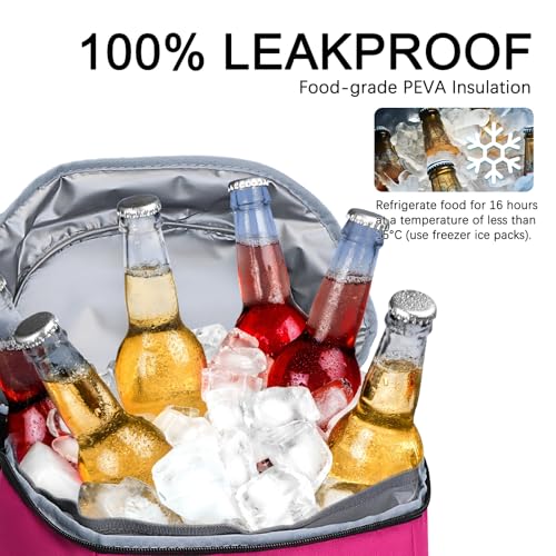 Cooler Backpack Insulated Leak Proof,Small Soft Coolers Bag for Men and Women Camping,Travel,Beach,Hiking,Picnic - color: Pink