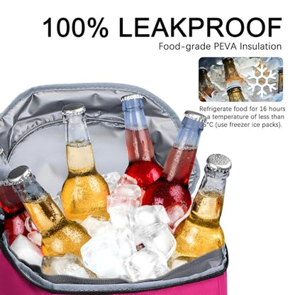 Cooler Backpack Insulated Leak Proof,Small Soft Coolers Bag for Men and Women Camping,Travel,Beach,Hiking,Picnic - color: Pink