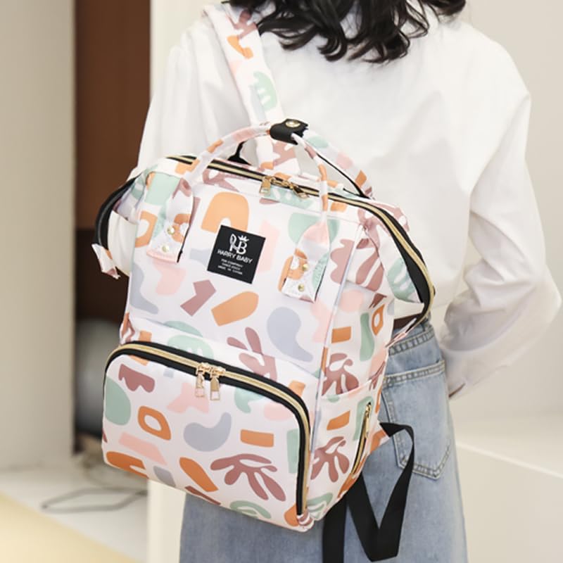 Diaper Bag Backpack for Moms Baby Essentials Travel Tote Nappy Changing Bag with Insulated Pockets,Multi-Waterproof Backpack (Orange) - color: Orange