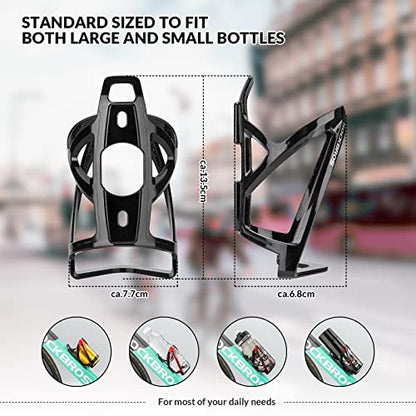 ROCKBROS Bike Water Bottle Holder Ultra-Light Bicycle Bottle Cages with Screws Tool, Universal Bike Cup Holder Rack for Road MTB Bikes… - color: Black, size: Standard