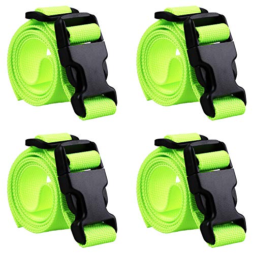 MAGARROW 78" x 1" Strap Buckle Packing Straps Adjustable 1-Inch Belt - color: Light green 6.5 feet Long (4-PCS)