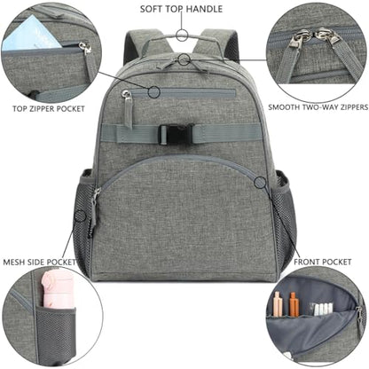 FlowFly Kids Backpack for Toddler Boys Girls, Simple Lightweight Bookbag for Daycare Kindergarten Elementary School Travel, Small Modern Bag (Medium 15''), Grey - color: Grey, style: Kids Medium: 12l