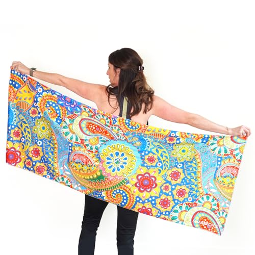 SHAKEitCOOL Large Cooling Shawl - Instant Heat Relief for Outdoor Events - color: Bright Paisley