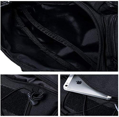 CREATOR Tactical Waist Pack Military Fanny Pack Outdoor Army Waist Bag Large Waist Pack for Daily Life Cycling Camping Hiking Hunting Fishing Black Camo Black - color: Camo Black